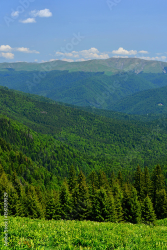 Details of the relief of the Bucegi Natural Park, part of the European Natura 2000 Network, in the Carpathian Mountains