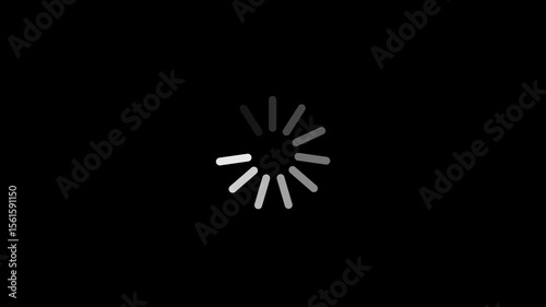 Animated of circle loading icon .Wheel loading concept icon on black background.
