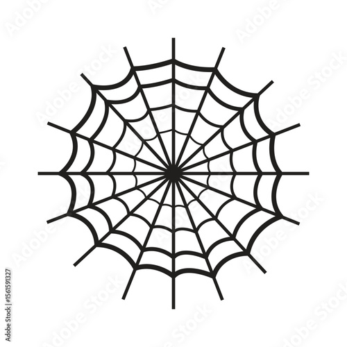 Classic Orb Weaver Spider Web Vector