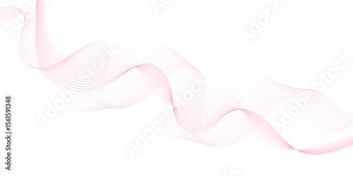 pink wave curve lines banner background design. Abstract soft wave lines dynamic flowing pink light isolated background. Vector Illustration of the pink pattern of lines. Black stripes on white .