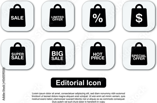Shopping Bag Sale Icons Sale, Discount, Offer, Price, Special