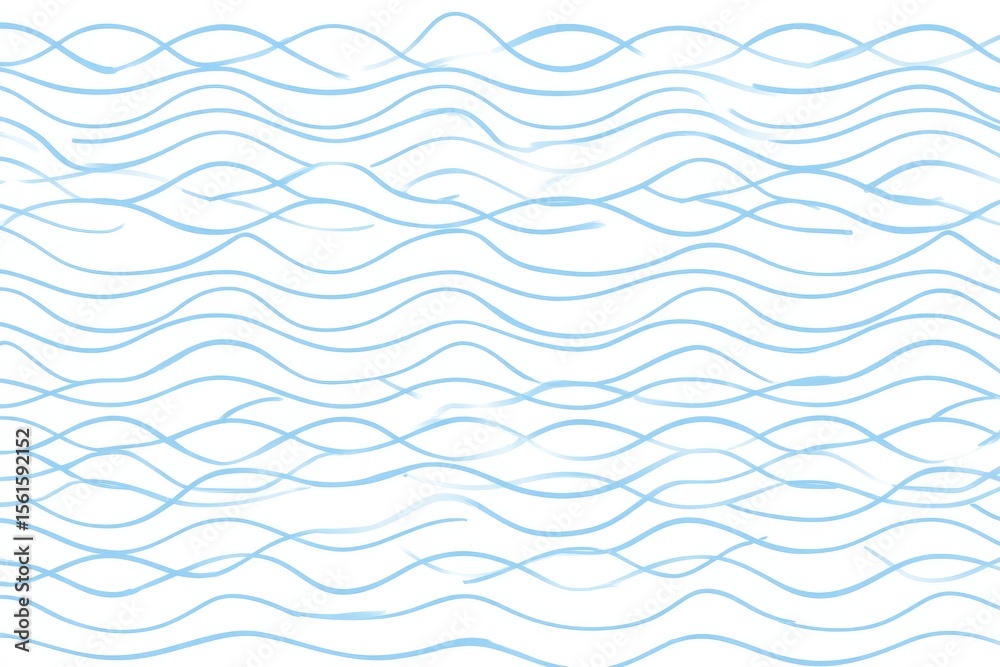 Fototapeta premium Light blue wavy lines on white background