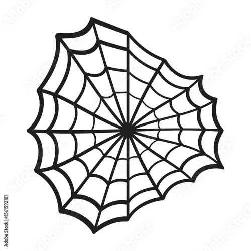 Uneven Black Spiderweb Illustration Design