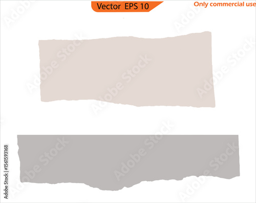 Set of torn paper sheets. Set of torn paper. Torn note paper page. Torn sheets of paper. Torn paper strips set. Vector illustration 