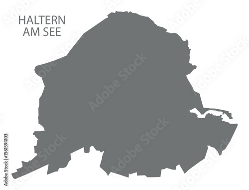Haltern am See city map with boroughs grey illustration silhouette shape