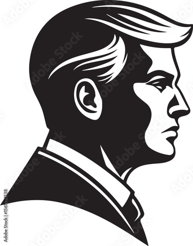 Man Head Silhouette Vector Icon Design – Minimalist Human Profile Graphic Illustration