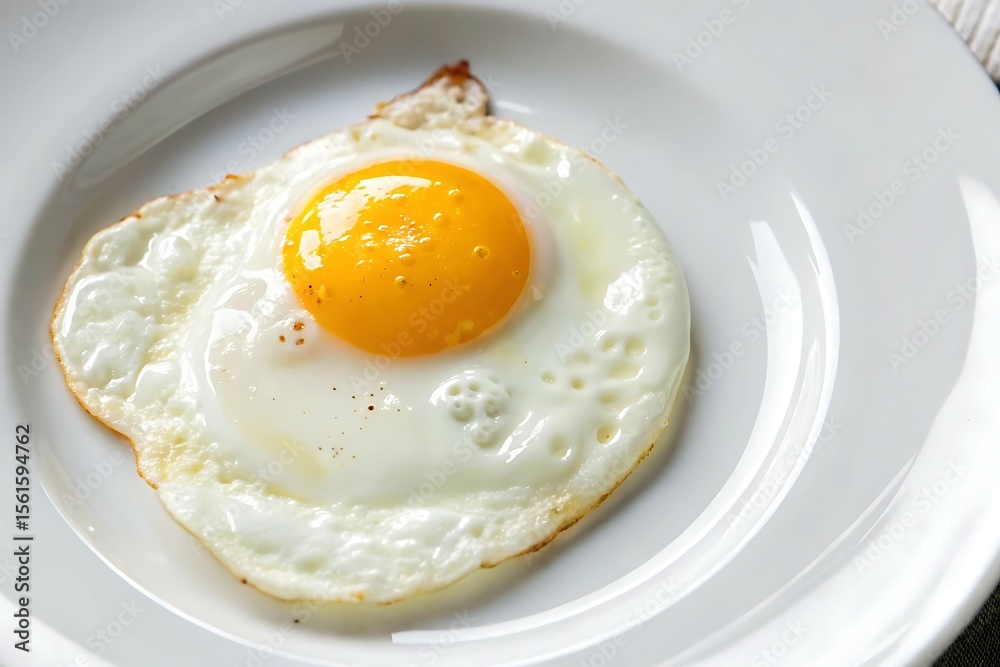 Freshly Cooked Sunny Side Up Egg Served on a White Plate
Freshly Cooked Sunny Side Up Egg Served on a White Plate