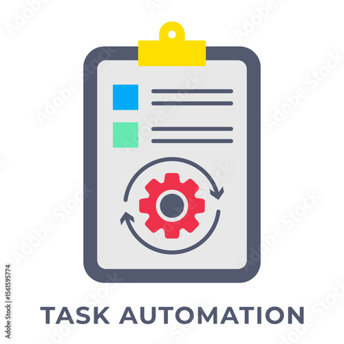 SINGLE ICON TASK AUTOMATION, TASK ICON, BUSINESS AUTOMATION, ICON FLAT STYLE 