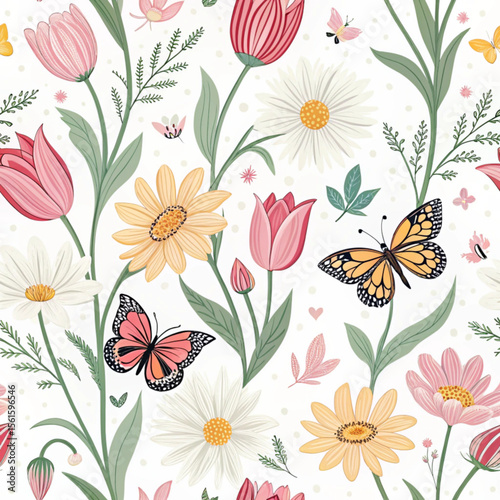 Wallpaper Mural seamless  pattern floral pattern Torontodigital.ca