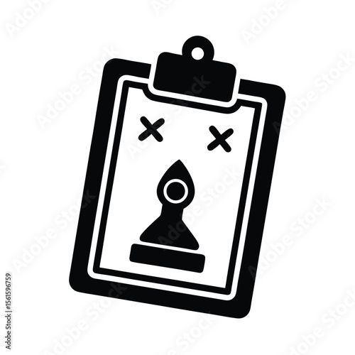 Black and white silhouette illustration of a coaching strategy and tactical playboard with symbols
