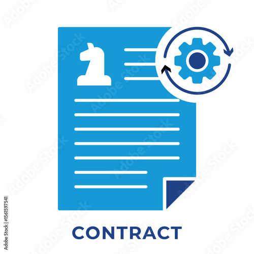 SINGLE ICON CONTRACT, BUSINESS AUTOMATION, ICON BLUE STYLE