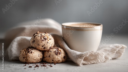 chocolate chip cookies and coffee