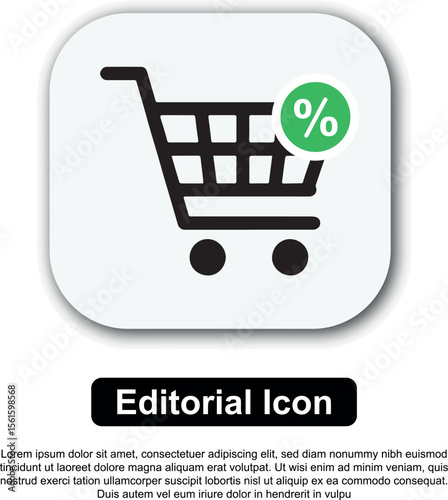 Shopping Cart Icon Discount, Sale, Retail, Ecommerce, Online Store