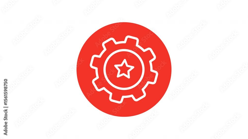 gear star red animation icon	