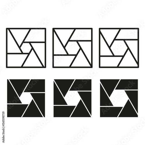 Quadratic block matrix. Abstract interlocking design. Geometric tessellation illustration. Vector structural concept.
