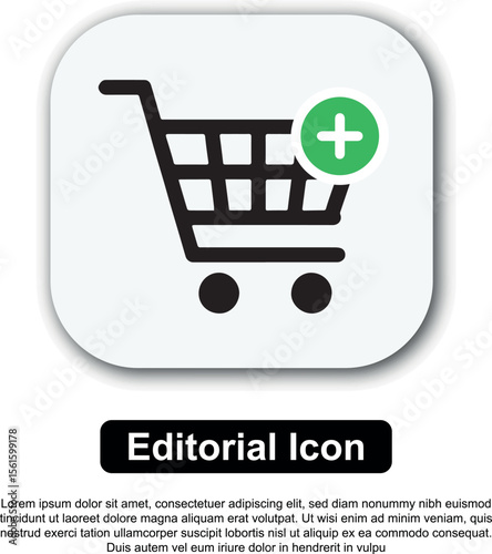 Shopping cart icon and button for online store and e-commerce design