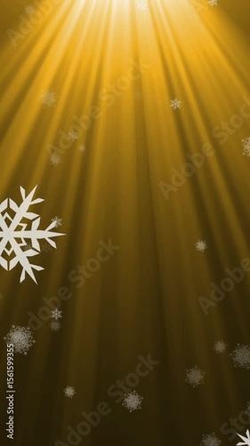 Animation of christmas snow falling and glowing light