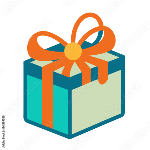A festive 3D rendering of a red and gold gift box with a decorative ribbon and bow, perfect for Christmas, birthday, or anniversary celebrations