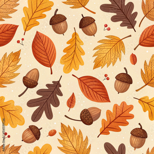 autumn leaves seamless pattern