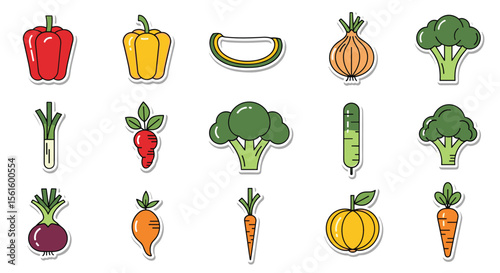 Vibrant Collection of Fresh Healthy Vegetables in a Pixel Art Style Featuring Delicious Produce for Healthy Eating and Dietary Needs
