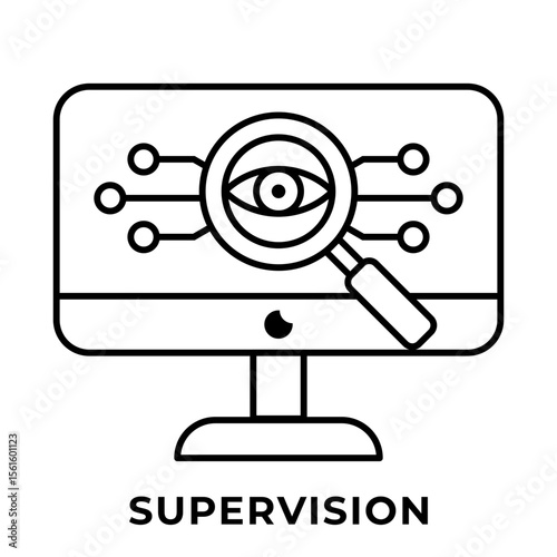 SINGLE ICON SUPERVISION, BUSINESS AUTOMATION, ICON LINE STYLE