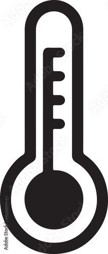 A clean and modern thermometer icon drawn in outline style. Represents temperature, fever, weather, or health monitoring. Ideal for medical websites, weather apps, and educational content.