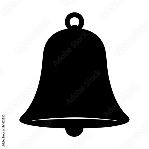 A single black and white image of a classic bell shape