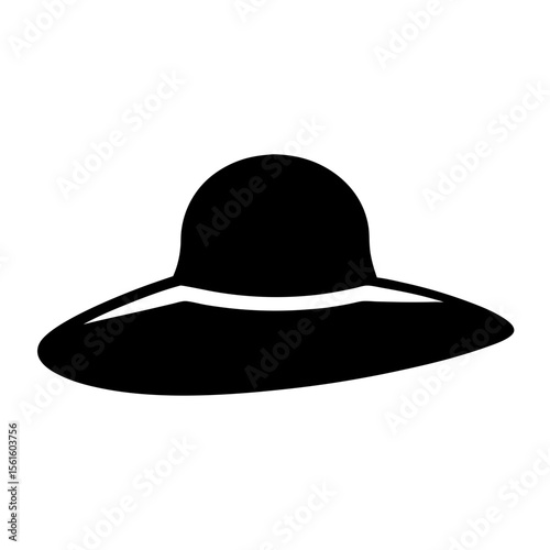Stylized graphic illustration of a vintage floppy brimmed hat silhouette