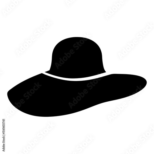 Silhouette of a woman's wide brimmed hat perfect for sun protection