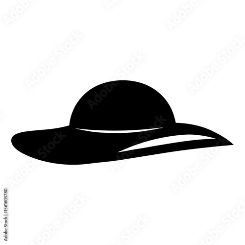 Stylish floppy hat silhouette in minimalist design for fashion accessory concept