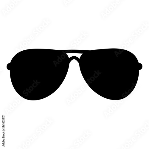Silhouette of classic aviator sunglasses, fashion accessory for style and protection