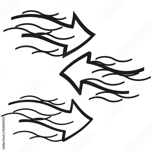 Flaming arrow set. Fiery motion symbol. Burning speed Vector. Hot energy graphic.