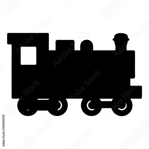 Silhouette of a vintage steam engine train with visible wheels and boiler