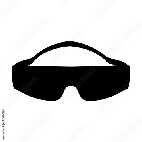 Silhouette image depicting modern sunglasses, an accessory for sun protection