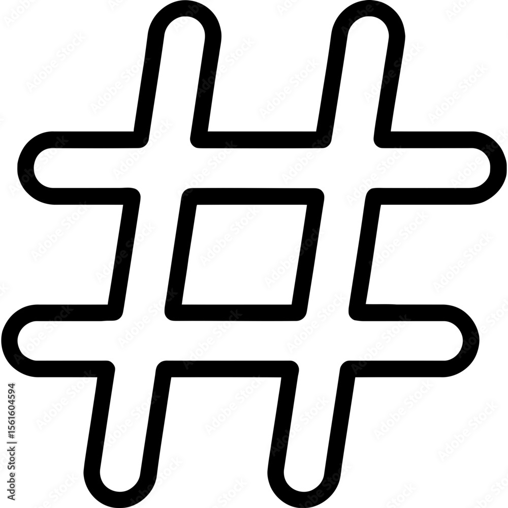 Obraz premium Number sign outline icon vector