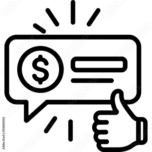 Livestream donation alert outline icon vector
