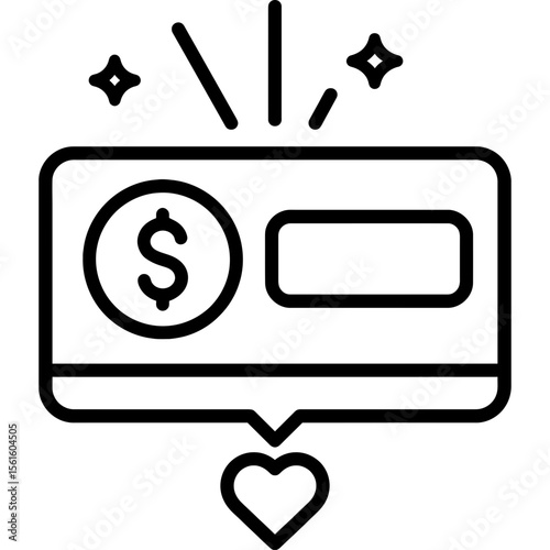 Livestream donation alert outline icon vector