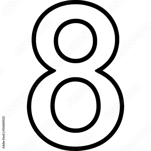 Number eight 8 outline icon vector