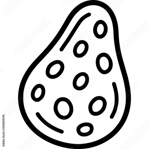 Naan bread outline icon vector