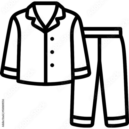 Pajamas set outline icon vector