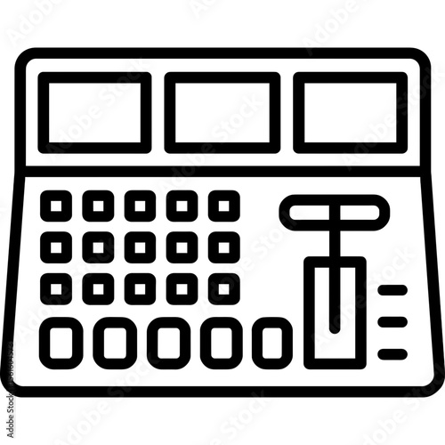 Multi-camera switcher outline icon vector