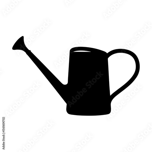 Black silhouette of a watering can, tool for gardening and outdoor tasks