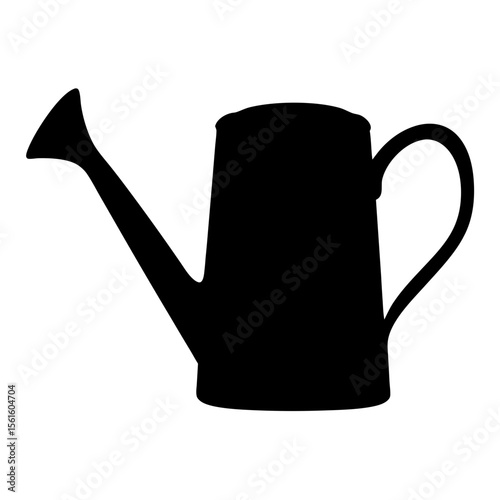 Silhouette of a gardening watering can used for irrigation and care