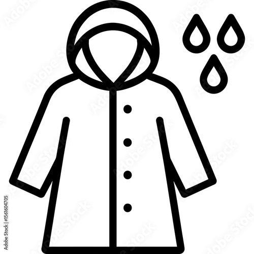 Raincoat outline icon vector