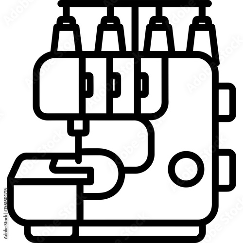 Overlock serger sewing machine outline icon vector