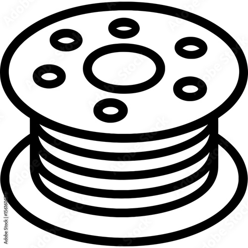 Sewing bobbin outline icon vector