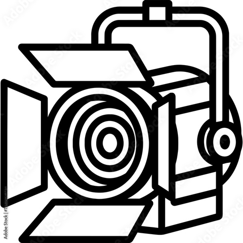 Fresnel spotlight outline icon vector