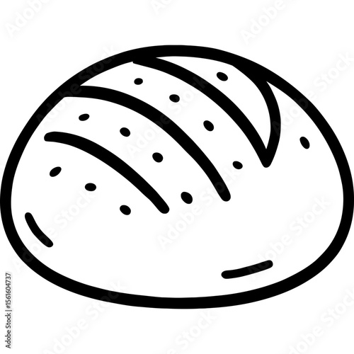 Sourdough loaf outline icon vector
