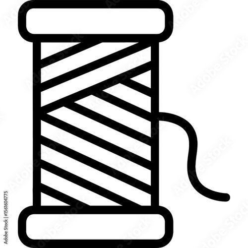 Spool of thread outline icon vector