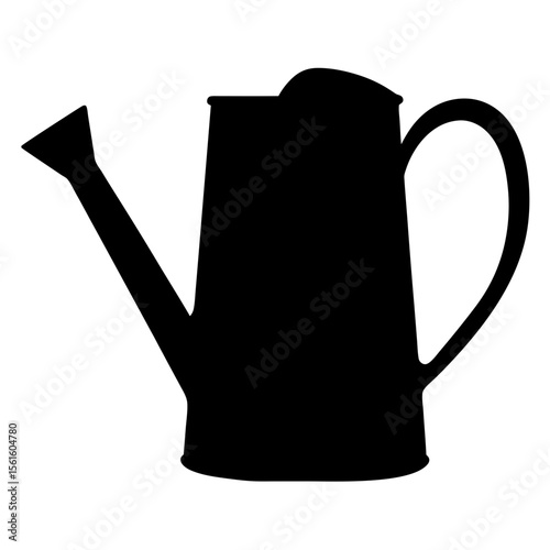 Silhouette of a watering can, a classic gardening tool for hydrating plants